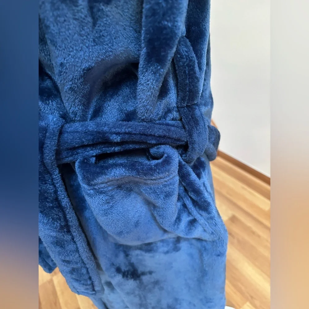 Men’s Blue Bathrobe Personalized “Joe” Embroidered On Front One size